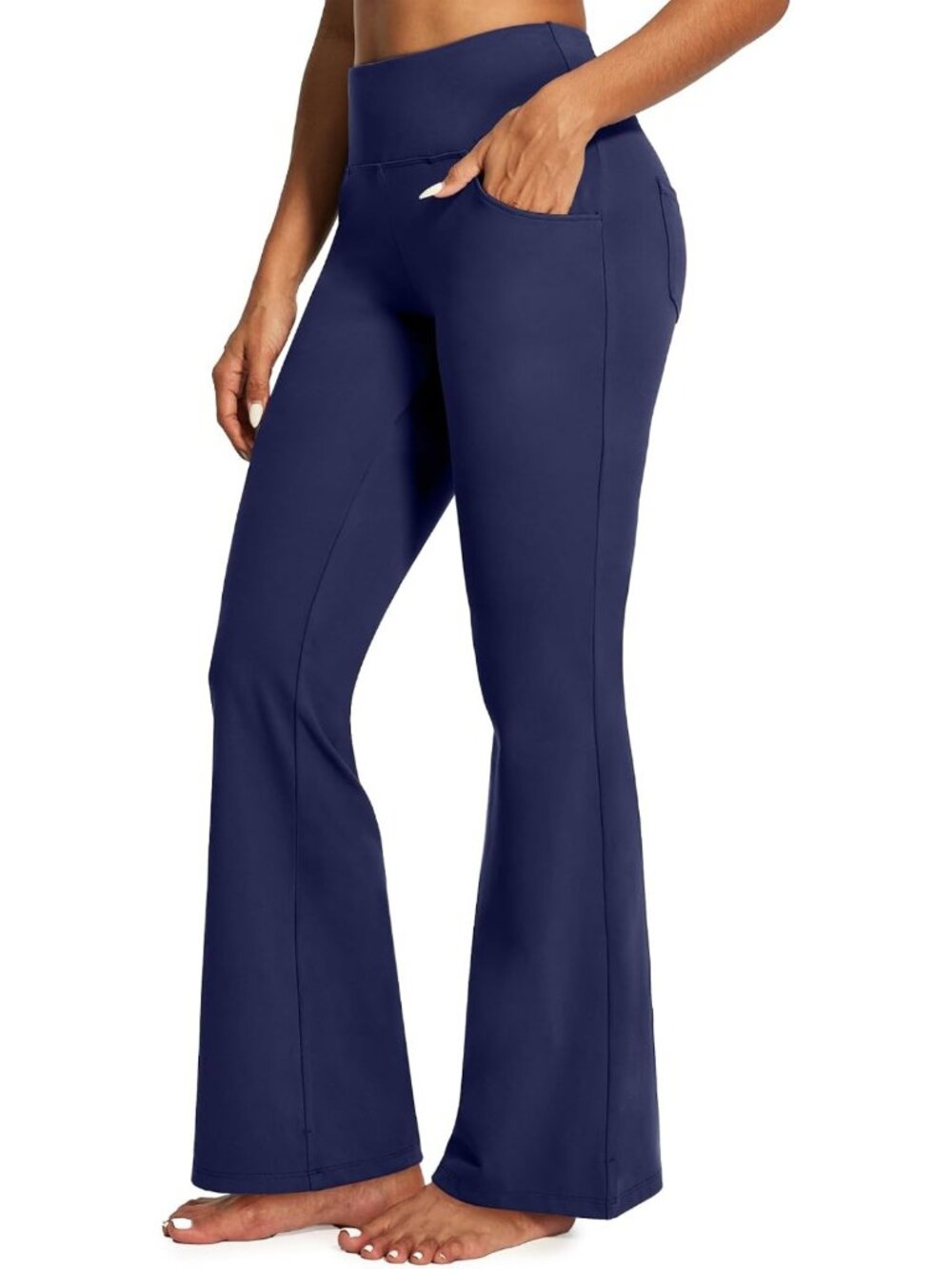 High Waist Bootcut Yoga Pants for Women - Flare Leggings with Pockets